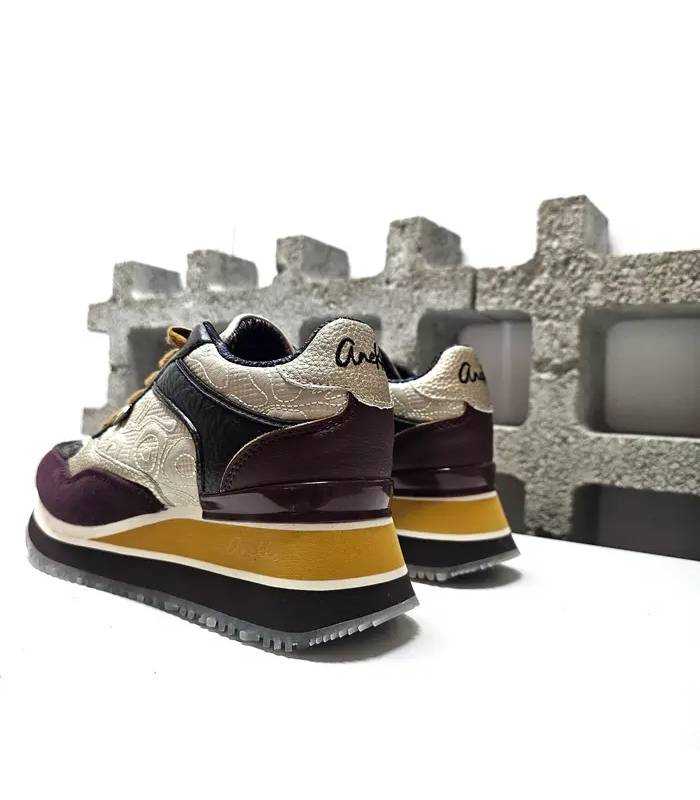 Parte trasera zapatillas Anekke mujer plataforma London burdeos ocre