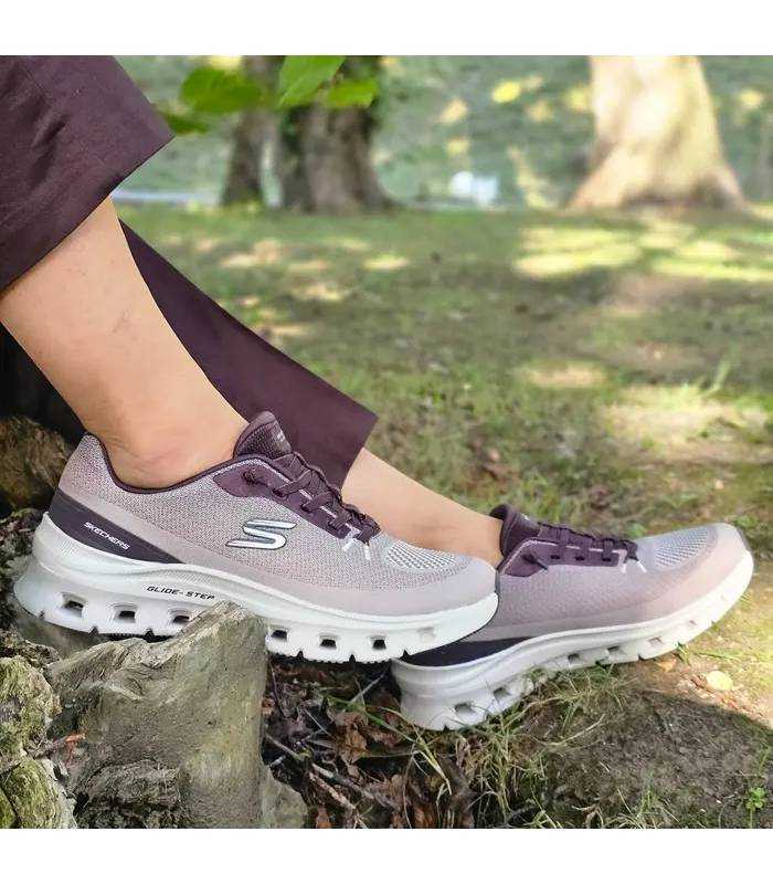 Zapatillas Skechers mujer Glide-Step Pro Soft Mirage marrón malva puestas