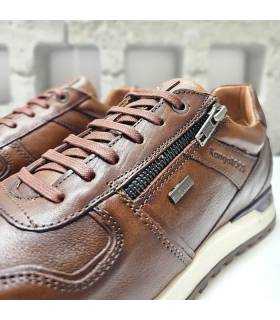 Zapatos KangaROOS hombre piel marrón con cremallera lateral