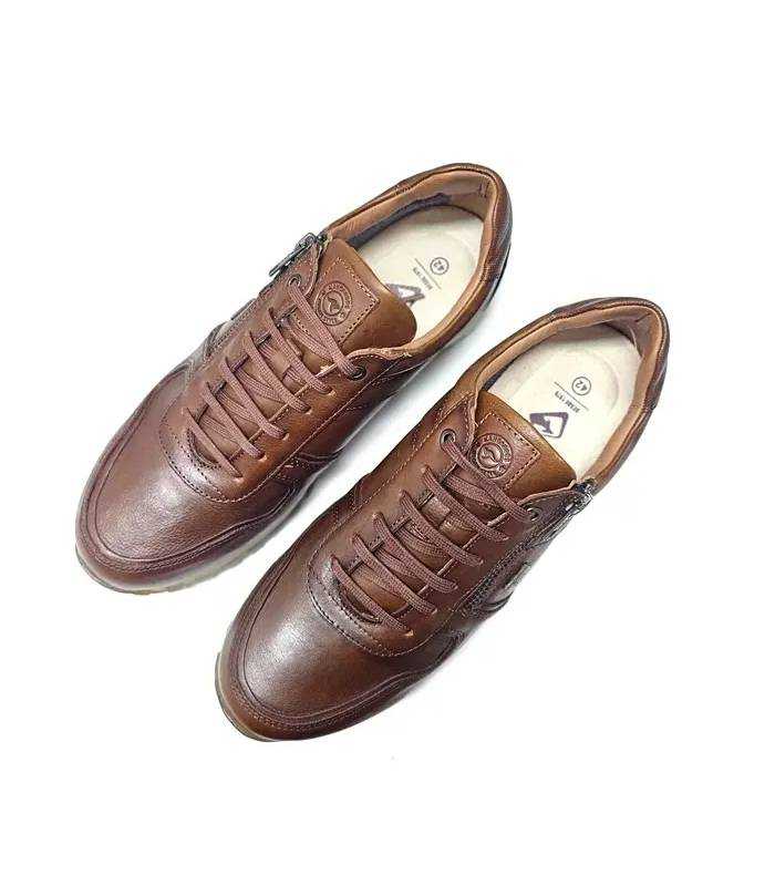 Zapatos marrones hombre KangaROOS con cordones y cremallera