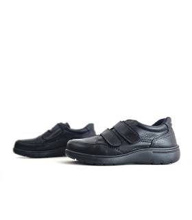 Calzado Luisetti hombre cómodo piel negra velcro