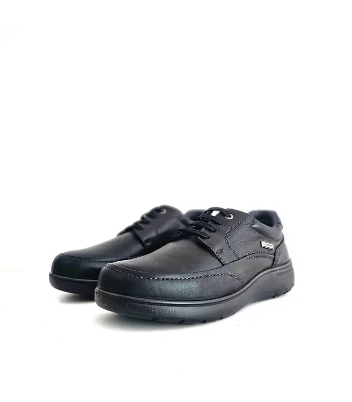 zapatos waterproof hombre Luisetti piel negra vista frontal