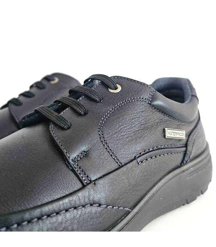 detalle cordones zapatos waterproof Luisetti piel negros