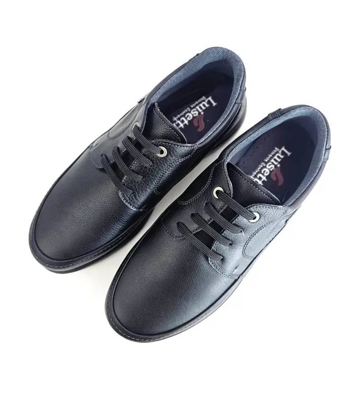 vista superior zapatos piel hombre Luisetti waterproof negros