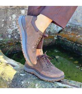 Zapatos impermeables mujer G Comfort horma ancha marrón puestos