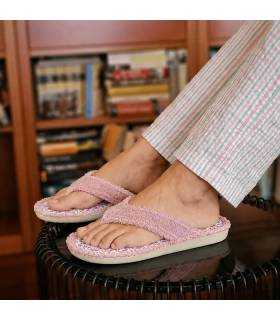 Zapatillas casa mujer chancla Cabrera tela rizo verano puestas