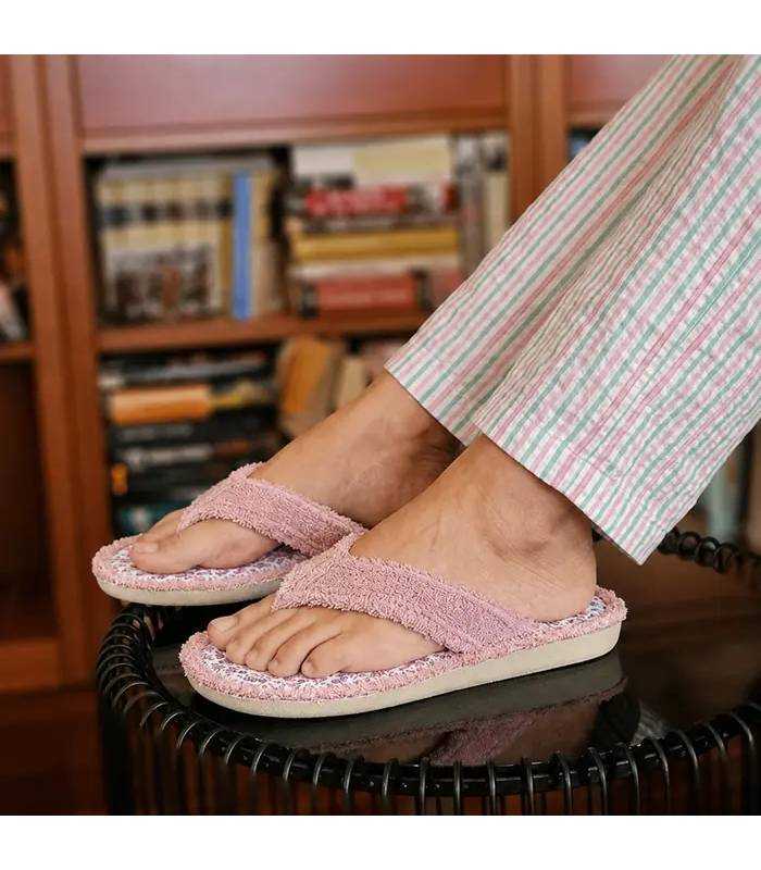 Zapatillas casa mujer chancla Cabrera tela rizo verano puestas