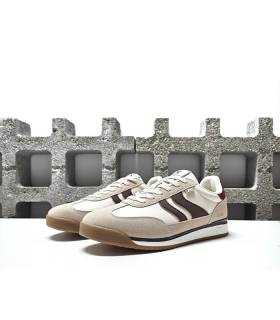 Zapatillas XTI hombre casual beige y marrón vista perfil