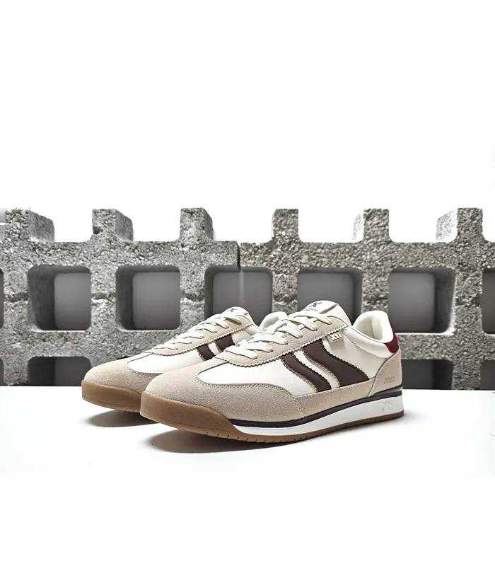 Zapatillas XTI hombre casual beige y marrón vista perfil