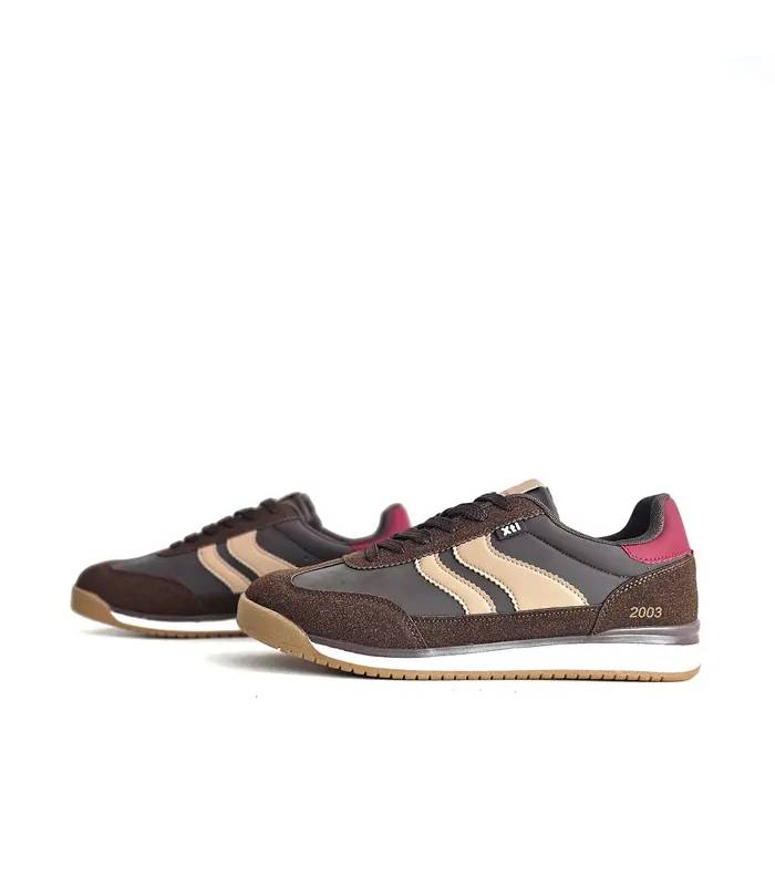 Zapatillas hombre estilo retro XTI marrón y beige