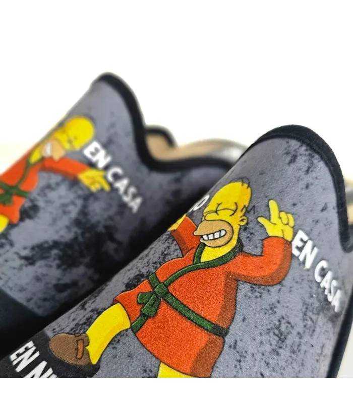 Zapatillas Homer Simpson hombre tejido suapel gris