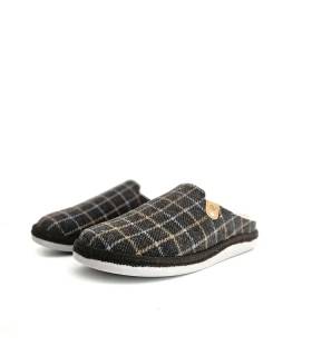 Zapatillas casa hombre invierno Salvi Confort cuadros marrones