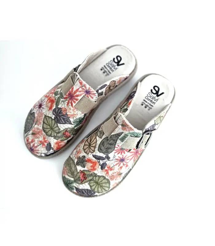 Zapatillas Salvi Confort mujer flores vista superior