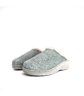 Zapatillas casa mujer cuña Salvi Confort verde agua