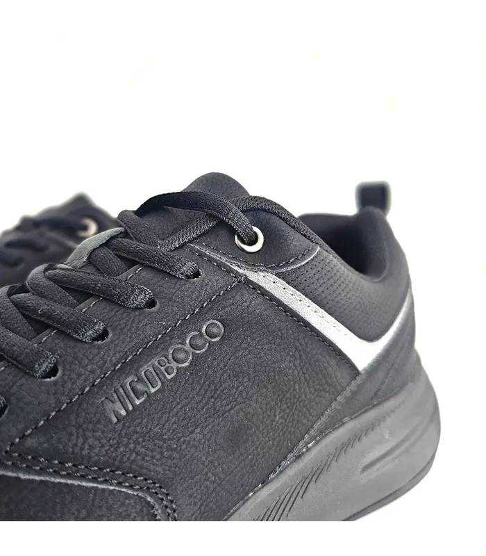 Zapatillas negras hombre trabajo Nicoboco Mijoi detalle