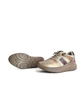 deportivos mujer beige cómodos, suela