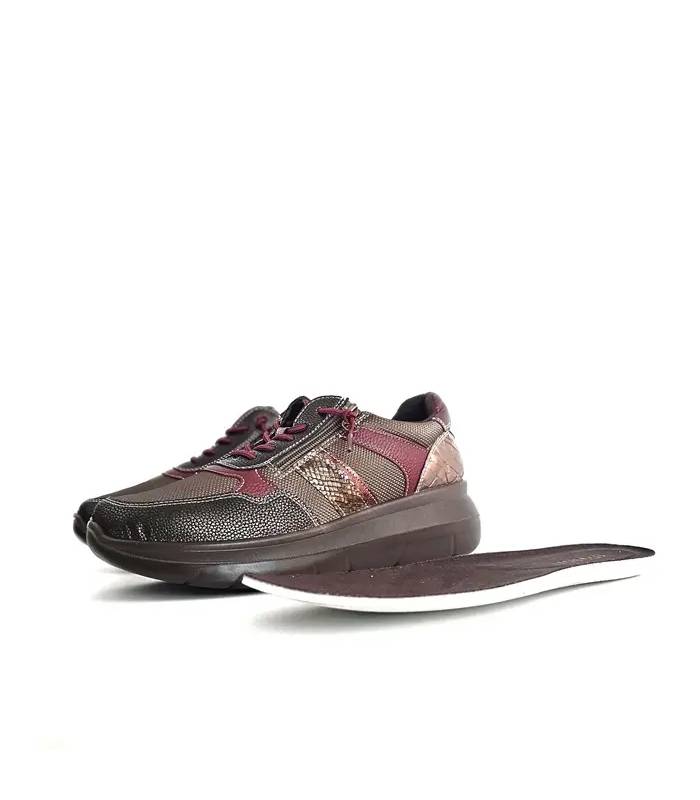 zapatos mujer metalizados burdeos con plantilla extraible