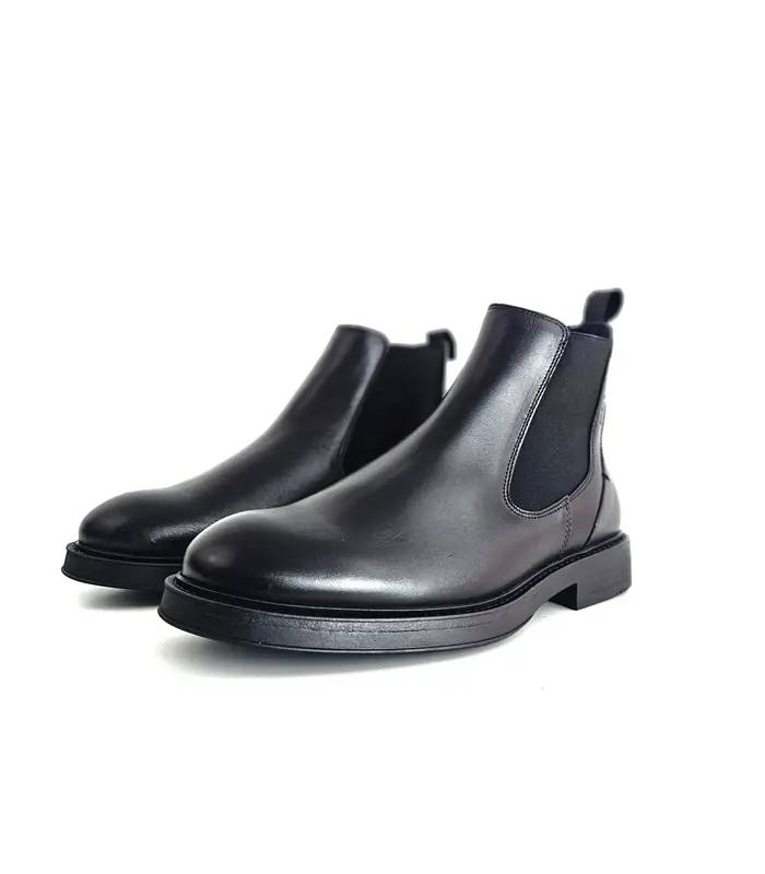 Botines Chelsea hombre piel negros Baerchi Dacia vista medio perfil