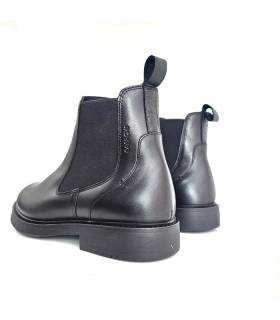 Botines Chelsea hombre piel negra Baerchi Dacia vista trasera talón