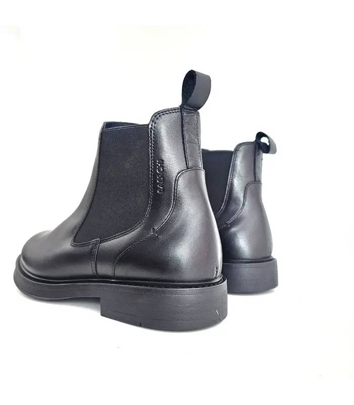 Botines Chelsea hombre piel negra Baerchi Dacia vista trasera talón