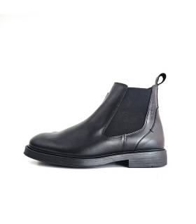 Botines Chelsea hombre piel negra Baerchi Dacia perfil lateral