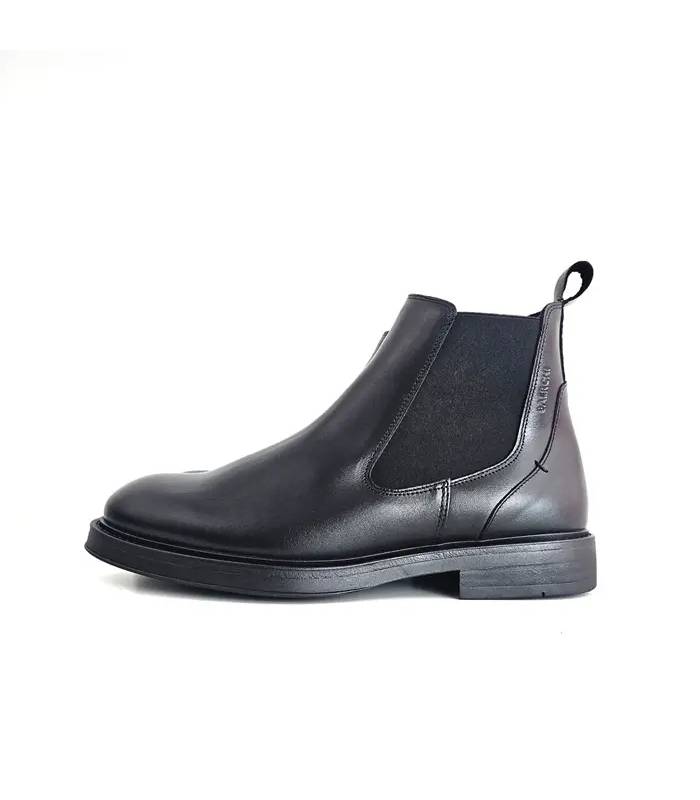 Botines Chelsea hombre piel negra Baerchi Dacia perfil lateral