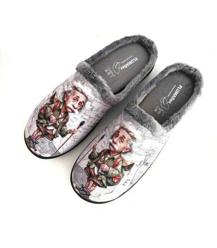 Zapatillas hombre dibujo Einstein vista frontal