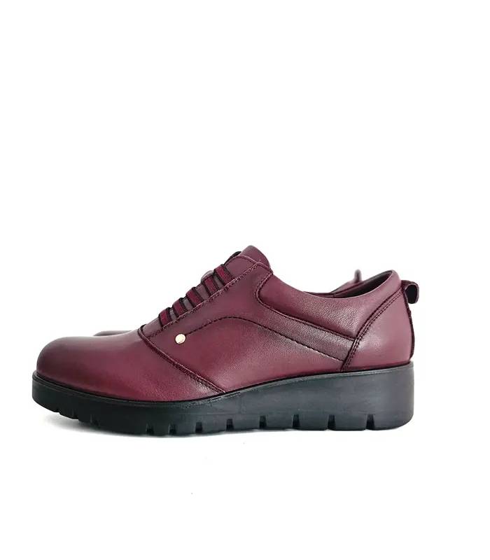 Zapatos burdeos mujer cómodos, perfil
