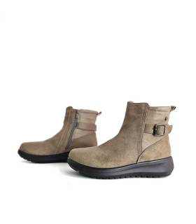 Botines mujer beige cremallera lateral Mysoft