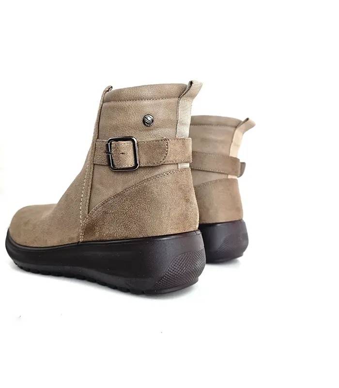 Botines Mysoft mujer beige Water Repellent vista trasera