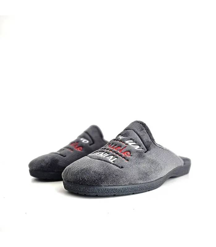 Zapatillas casa abuelo Cabrera gris vista frontal