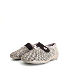 Zapatillas Cabrera mujer velcro espiga beige