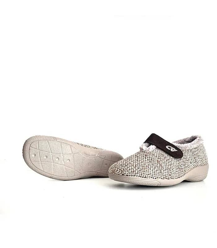Zapatillas Cabrera mujer invierno color beige, suela