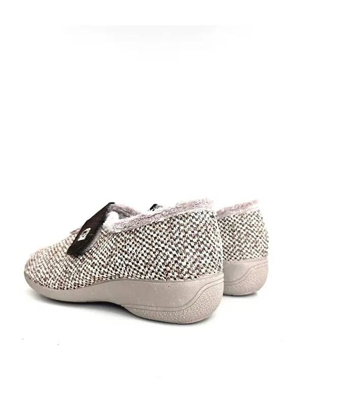 Zapatillas Cabrera mujer espiga beige vista trasera