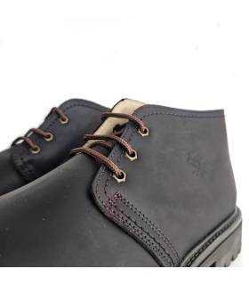 Detalle cordones botines Nifty piel marrón