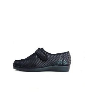 Zapatillas alpargata textil licra beige Doctor Cutillas - vista semi lateral completa negras