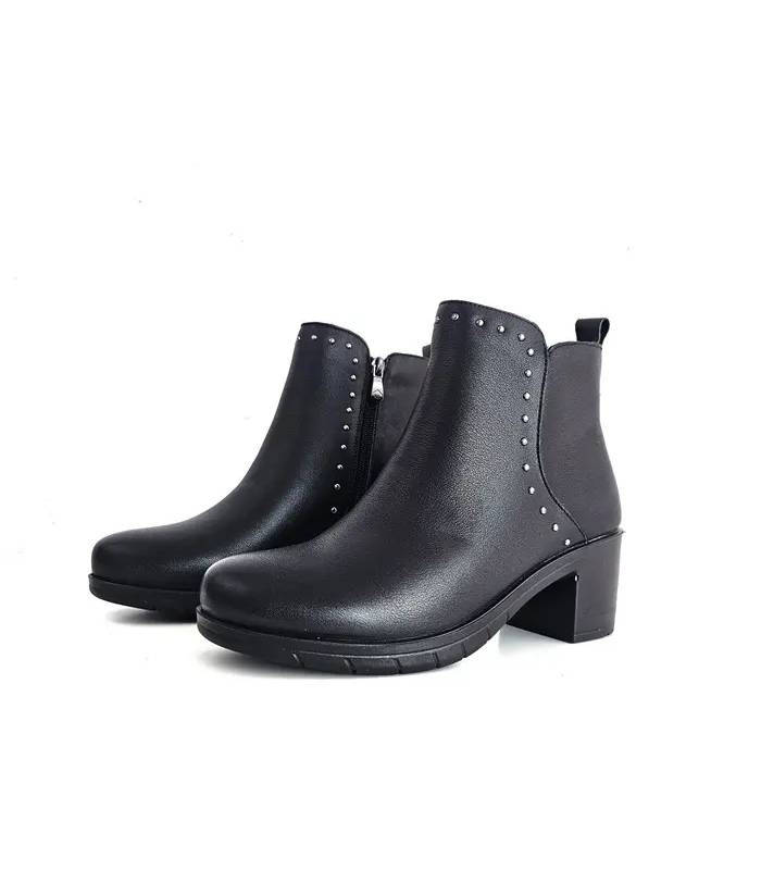 Botines negros mujer cómodos Happy Monk tacón medio