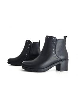 Botines mujer piel negra Happy Monk con cremallera