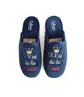 Zapatillas casa hombre dibujos Cabrera bordado corona
