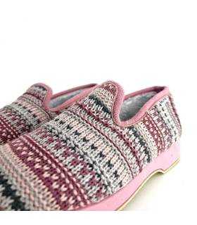 Detalle punto zapatillas Garrido Muro mujer rosa
