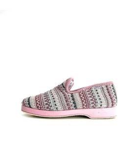 Perfil zapatillas casa mujer Garrido Muro rosa