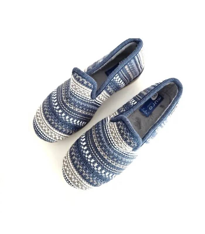 Zapatillas mujer punto invierno Garrido Muro azul
