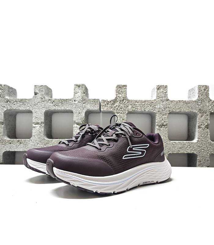 Zapatillas Skechers mujer waterproof burdeos frontal