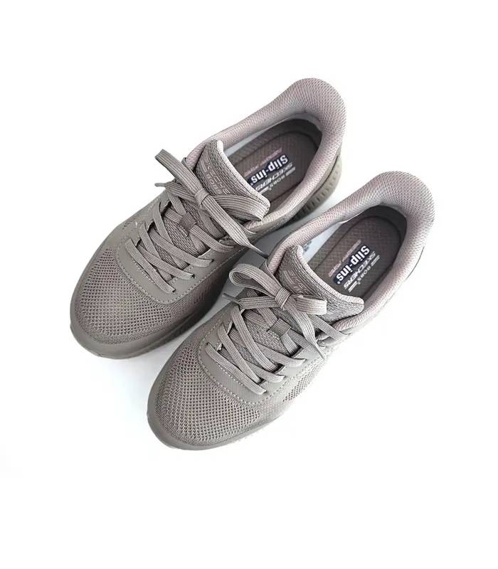 Skechers Slip-ins waterproof mujer beige vista superior