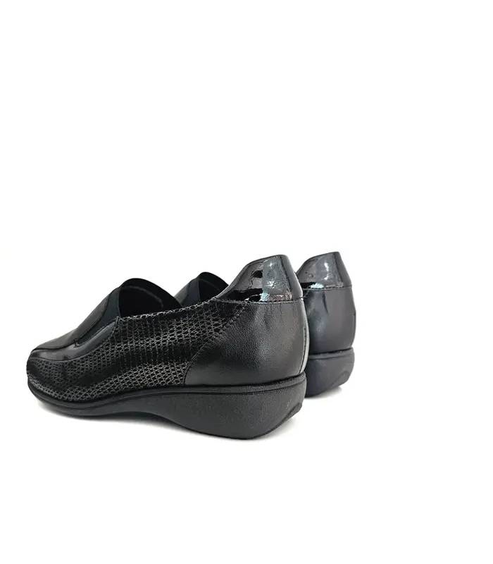 Zapatos mujer pies delicados Doctor Cutillas negros, trasera