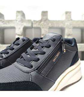 Detalle cremallera Skechers Billion Flex mujer negras