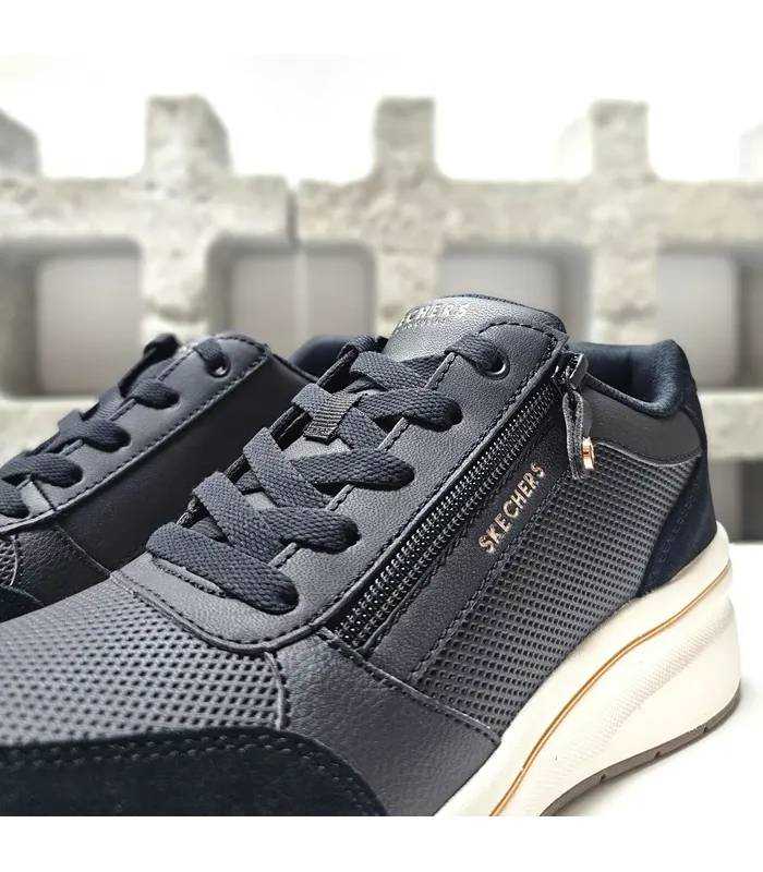Detalle cremallera Skechers Billion Flex mujer negras