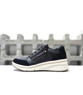 Perfil Skechers Billion Flex mujer cuña negras