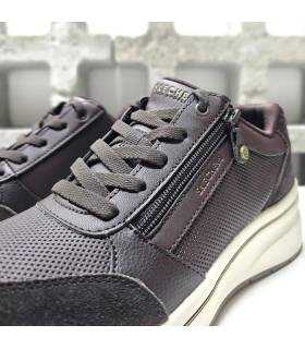 Detalle cremallera Skechers Billion Flex mujer marrones