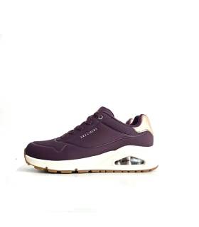Skechers mujer granate cámara aire vista lateral